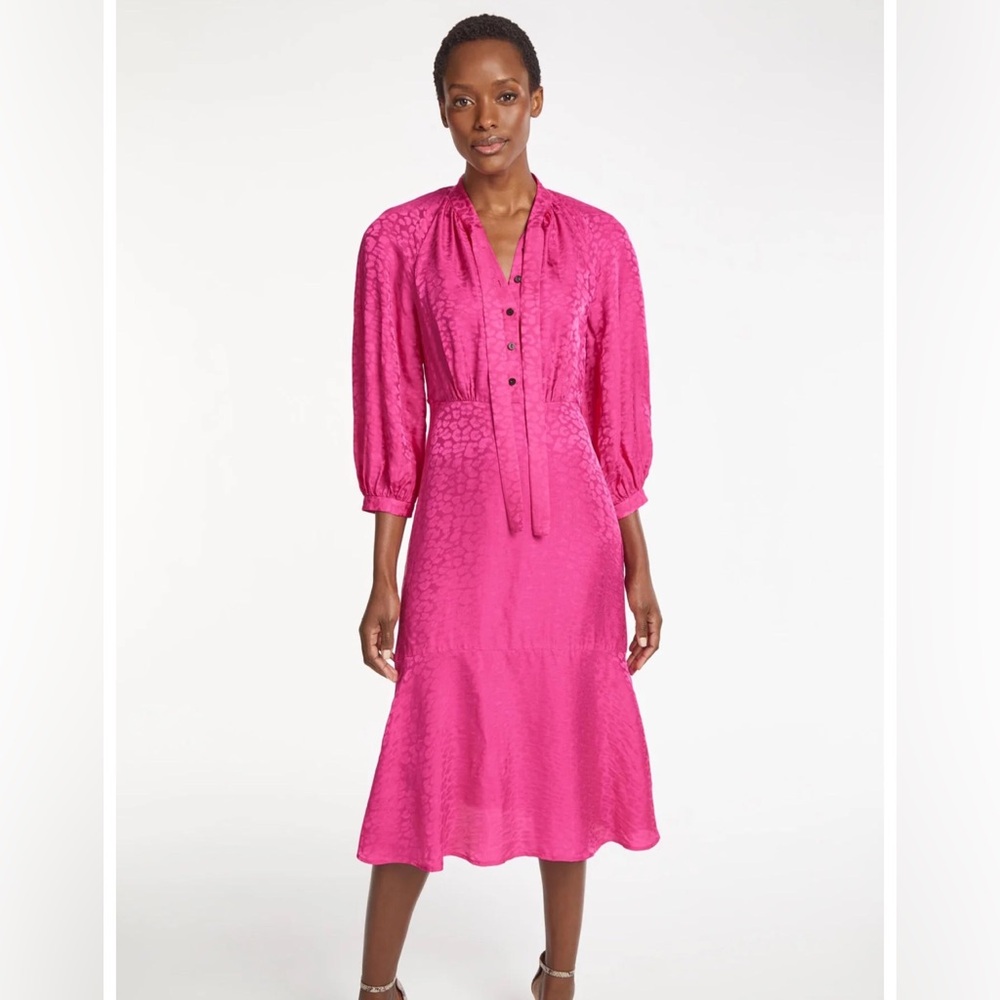 Cefinn Daria Silk Blend Midi Dress NWT